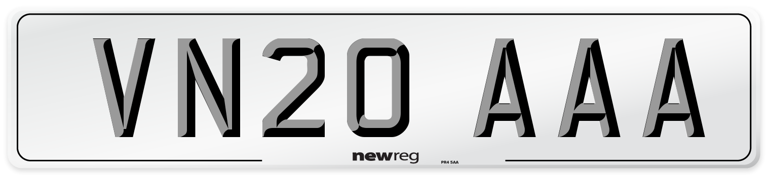 VN20 AAA Number Plate from New Reg
